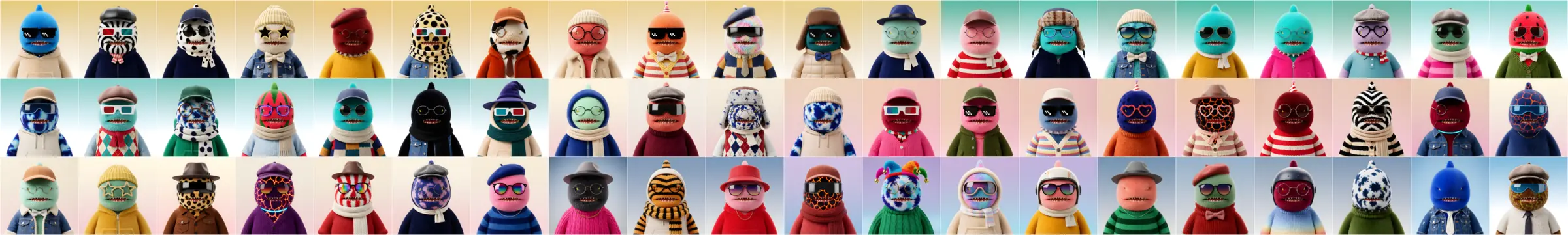 A colorful lineup of unique Bite Club characters